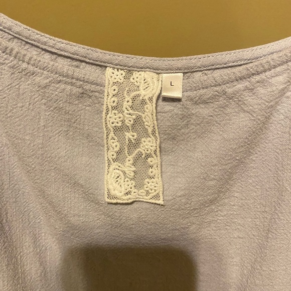 Sadie and Sage Blue Linen Tank Top - Picture 4 of 5